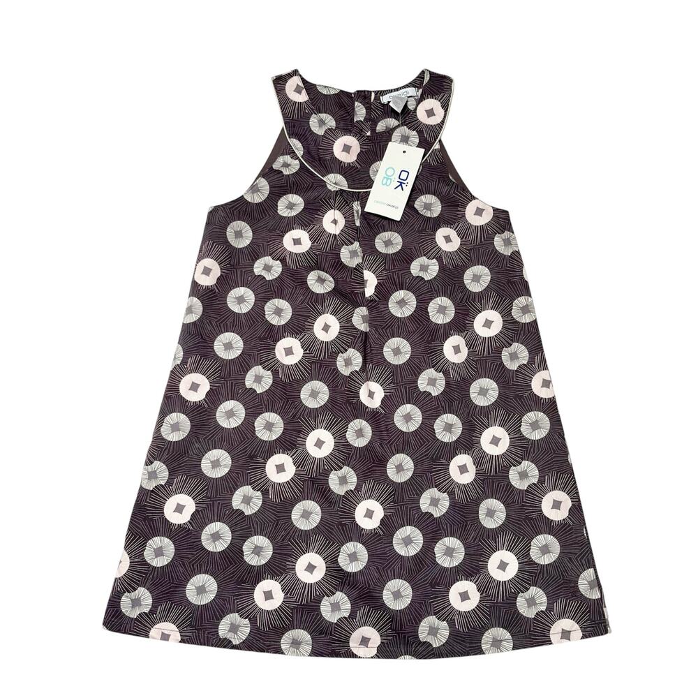 NWT Okaidi Charcoal Graphic Burst Sleeveless Dress Size 6